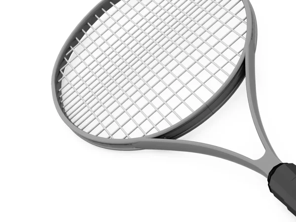 Raquette de tennis rendue sur blanc — Photo