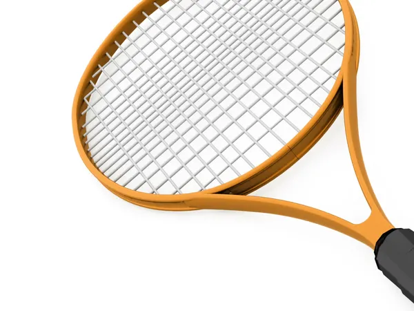 Oranje tennisracket gesmolten — Stockfoto