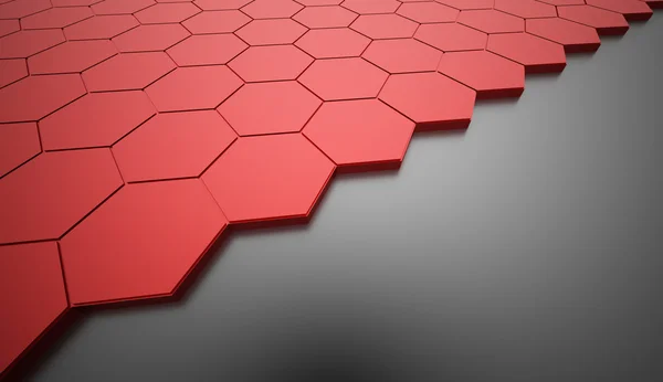 红色六角形的抽象背景 免版税图库照片