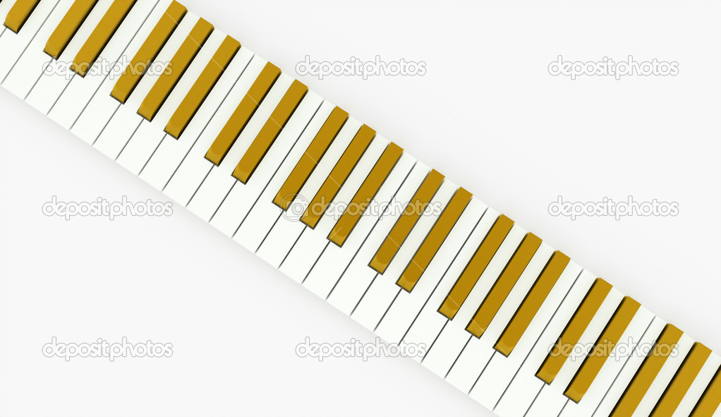 Yellow piano keyboard concept rendered 
