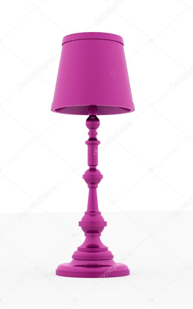 Classic pink vintage lamp rendered 