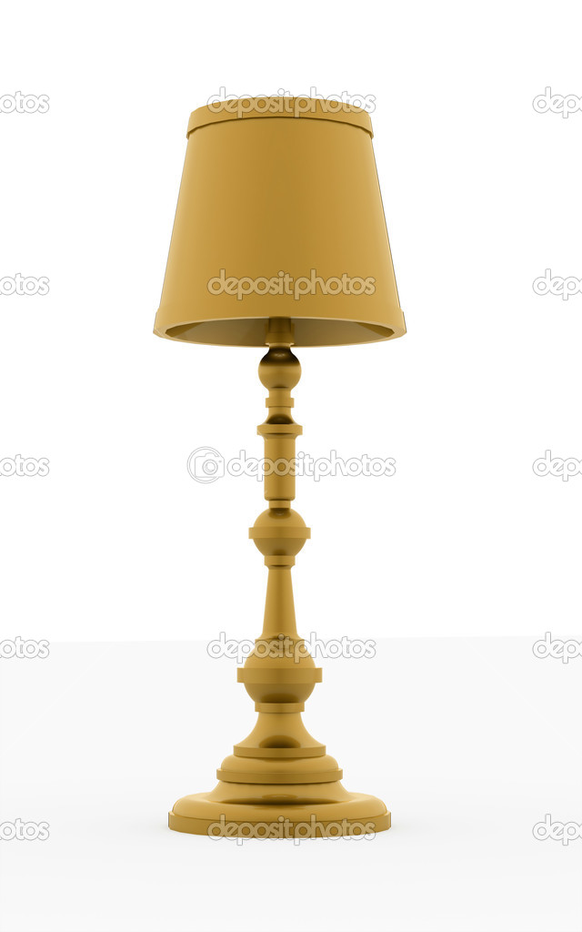 Classic yellow vintage lamp rendered 