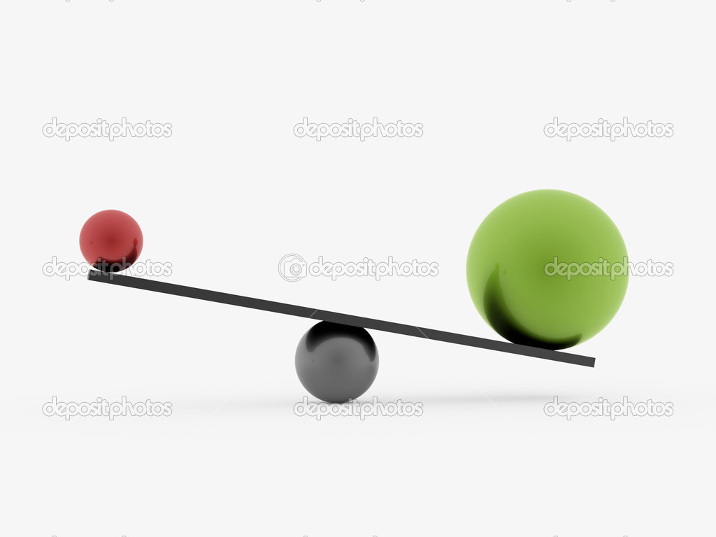 Swing spheres red and green isolated 