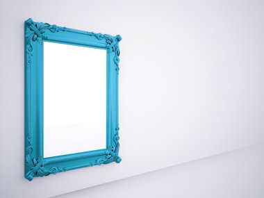 Render mavi ayna çerçevesi  