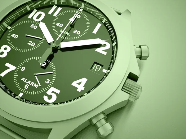 Verde deporte reloj concepto — Foto de Stock