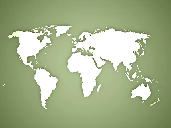 グリーン上の世界地図 — ストック写真