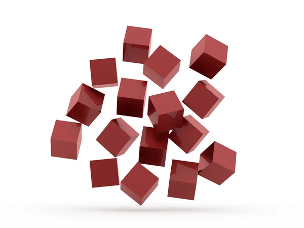 Red cubes concept rendered — Stock Photo, Image