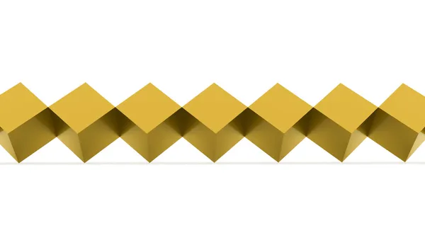 Cubos de ouro abstratos renderizados — Fotografia de Stock