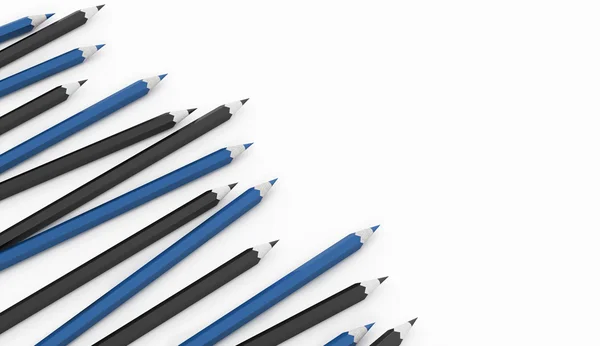 Blue and black pencils — Stock Photo, Image