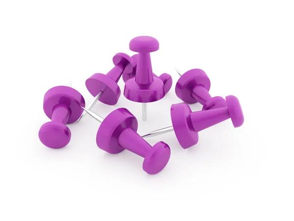 Many purple push pin rendered — Stock Photo, Image