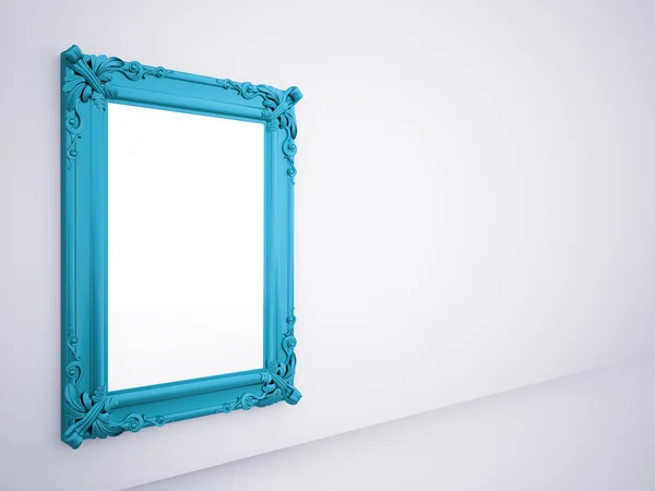 Blue mirror frame rendered — Stock Photo, Image
