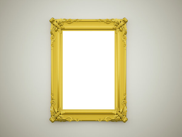 Зеркало с золотой рамкой
 