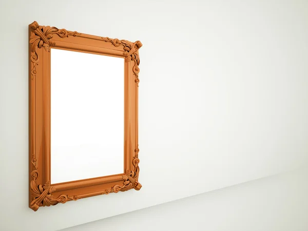 Mirror on orange vintage frame — Stock Photo, Image