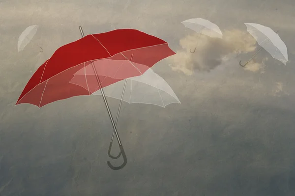 Umbrellas in sky — Stock Photo, Image