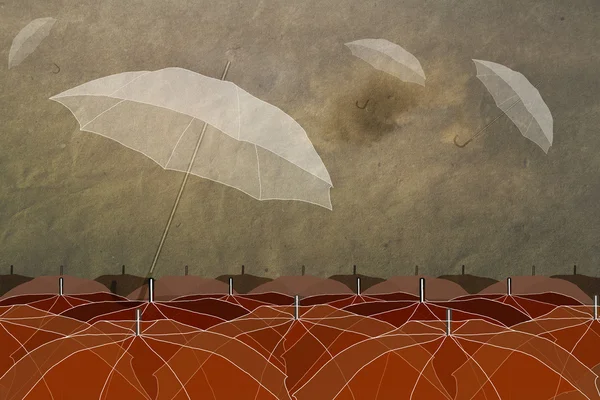 在天空、 复古、 成功、 敦厚，特殊的遮阳伞 — 图库照片