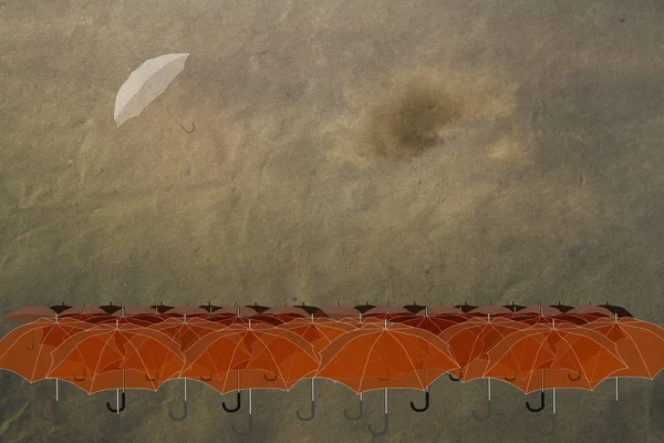 Umbrellas in the sky, vintage, success, easiness, especial — Stock Photo, Image