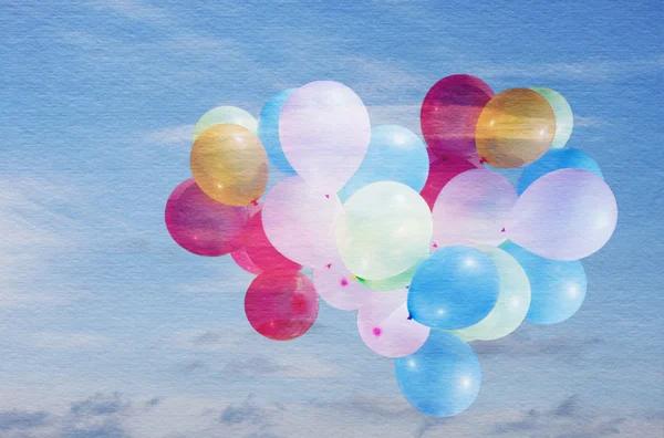 Balloons in sky — Stock Photo, Image