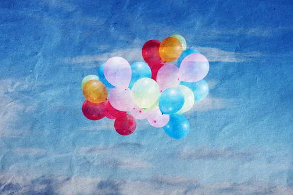 Luftballons am Himmel — Stockfoto