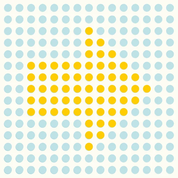 黄色箭头组成的波尔卡圆点 — 图库矢量图片