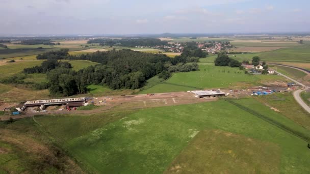 Vedere Aeriană Asupra Unei Autostrăzi Aflate Construcție — Videoclip de stoc