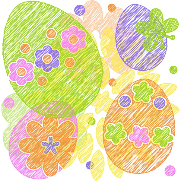 Easter doodles background — Stock Vector