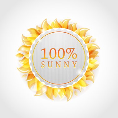 güneşli turuncu etiket