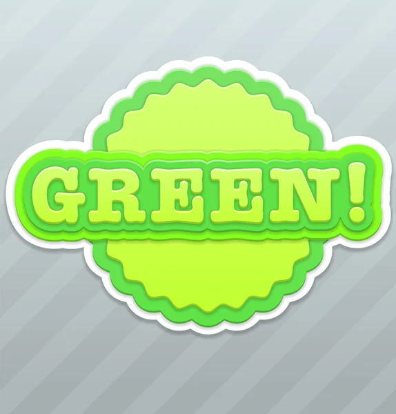 Vector very green sticker — Stock Vector