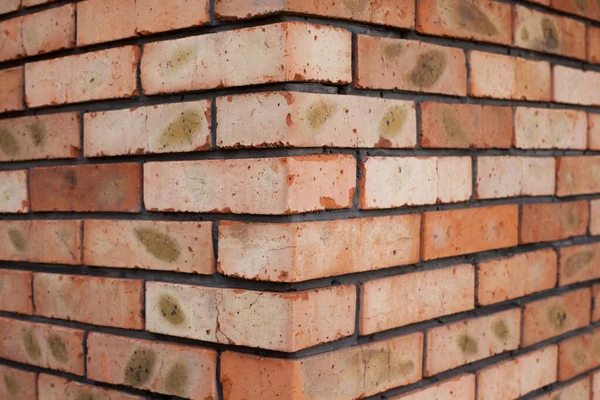 Corner Brick Building Brick Wall Brick Background Architecture Design — 图库照片
