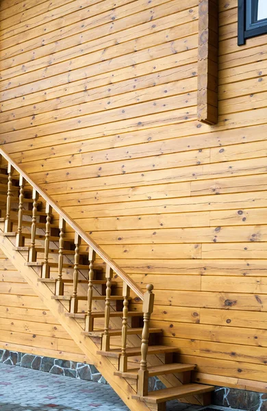 Деревянные Лестницы Деревянном Доме Архитектура Дизайн — стоковое фото