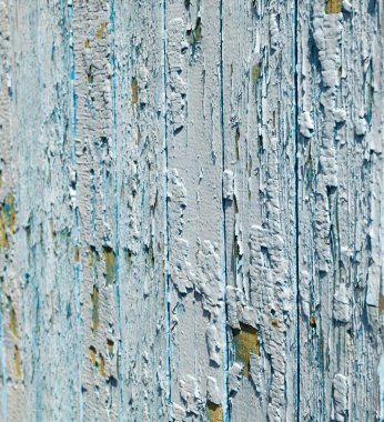 Kırık mavi yağlı boyalı eski ahşap yüzey.