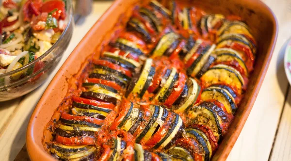 Ratatouille Plat Traditionnel Français Légumes Cuits Alimentation Végétarienne — Photo