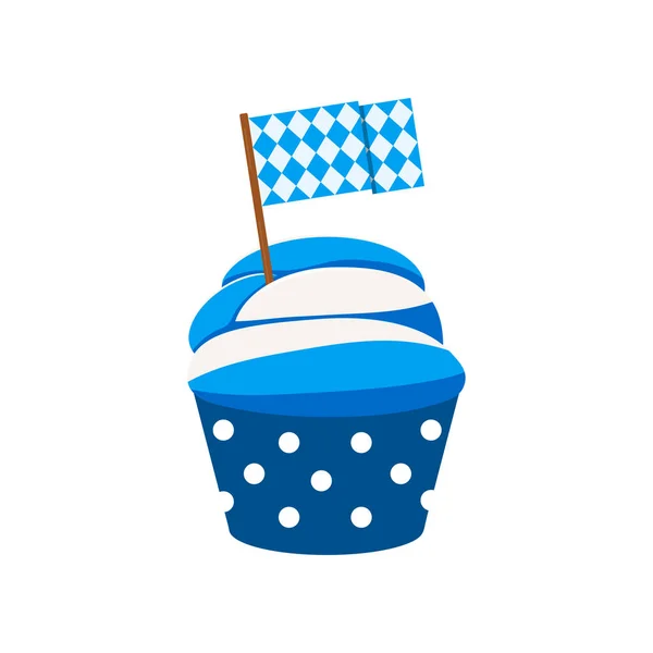 Oktoberfest cupcake com tirolesa padrão Bandeira comida —  Vetores de Stock