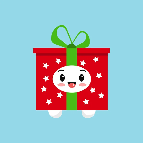 Lindo diente de Navidad en regalo traje vector ilustración — Vector de stock