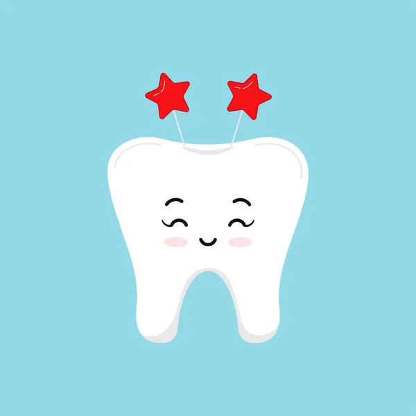 Dent de Noël avec bandeau avec étoile icône dentaire — Image vectorielle
