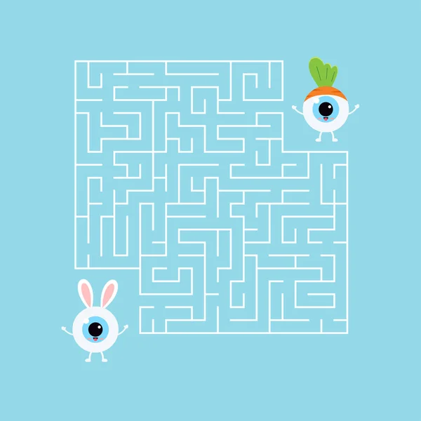 Ostern Augapfel Kinder Labyrinth-Spiel Vektor flache Design-Puzzle-Illustration — Stockvektor