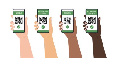 qr-code mark düz simgesi ile akıllı telefon ekranında yeşil geçiş.