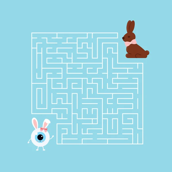 Ostern Augapfel Kinder Labyrinth Spiel Vektor Illustration. — Stockvektor