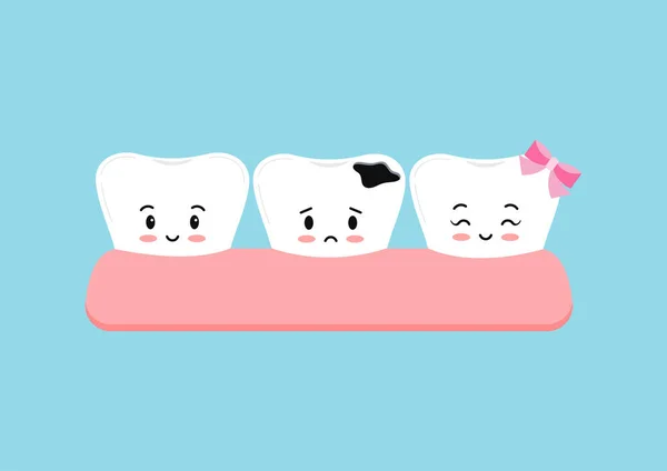 Tooth decay in gym cute dental character icon isolated on blue background. — Stock Vector