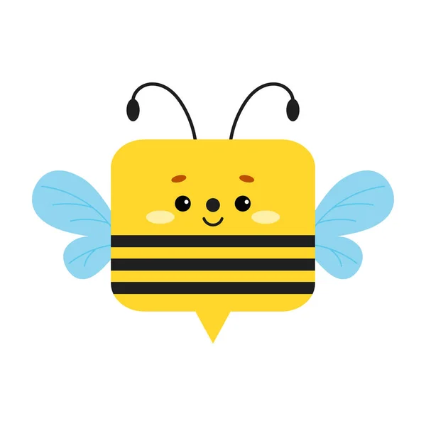 Vierkant bijenbos insect dierengezicht met steken pictogram geïsoleerd op witte achtergrond. Stockillustratie