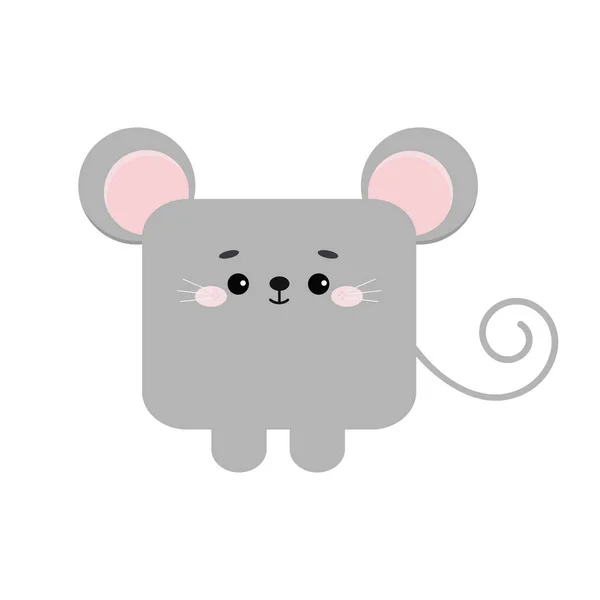 Квадратная крыса или мышиный лес животное лицо с иконкой лапы изолированы на белом фоне. — стоковый вектор