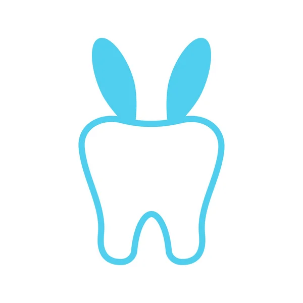Paashaas konijn tanden tandheelkundige pictogram geïsoleerd op witte achtergrond. Rechtenvrije Stockvectors