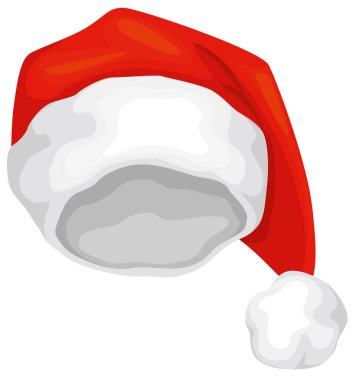 Geleneksel Noel Baba şapkası. Noel için farklı türde şapka simgeleri.