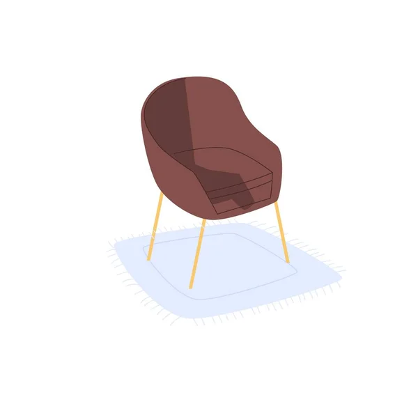 Platte tekenfilmstoel, interieur elementen voor thuis comfort vector illustratie concept — Stockvector