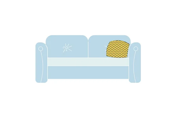 Flat cartoon dvě sedadla gauč, obývací pokoj vnitřní prvky pro pohodlí domova vektor ilustrace koncept — Stockový vektor