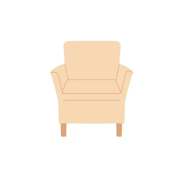 플랫 만화 의자, 가정용 안락 벡터 일러스트 개념을 위한 실내 내부 요소 — 스톡 벡터
