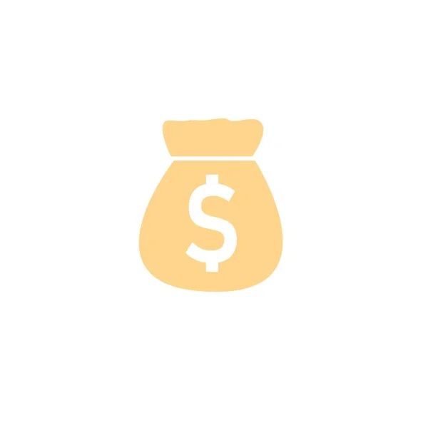 Bolsa de dinero de dibujos animados plana, concepto de ilustración de vectores — Vector de stock