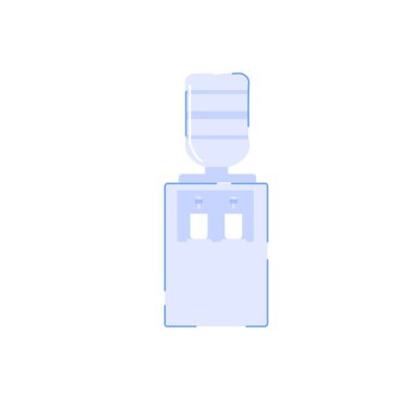 Boş arka plan ekipmanları ve ofis iç unsurlarına izole edilmiş vektör düz karikatür su soğutucusu, işyeri organizasyon konsepti, web sitesi reklam tasarımı