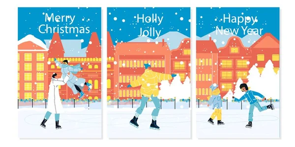 Noel ve yeni yıl tebrik kartı seti