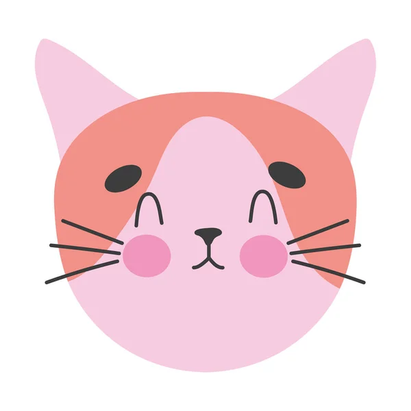 Süßes rosafarbenes Katzengesicht — Stockvektor