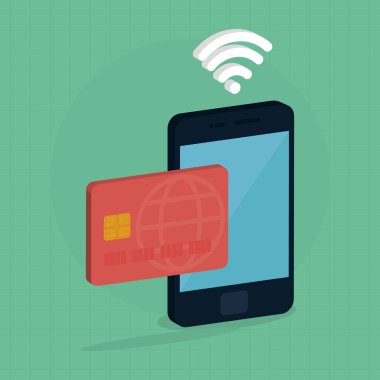 akıllı telefonlu kablosuz illüstrasyon